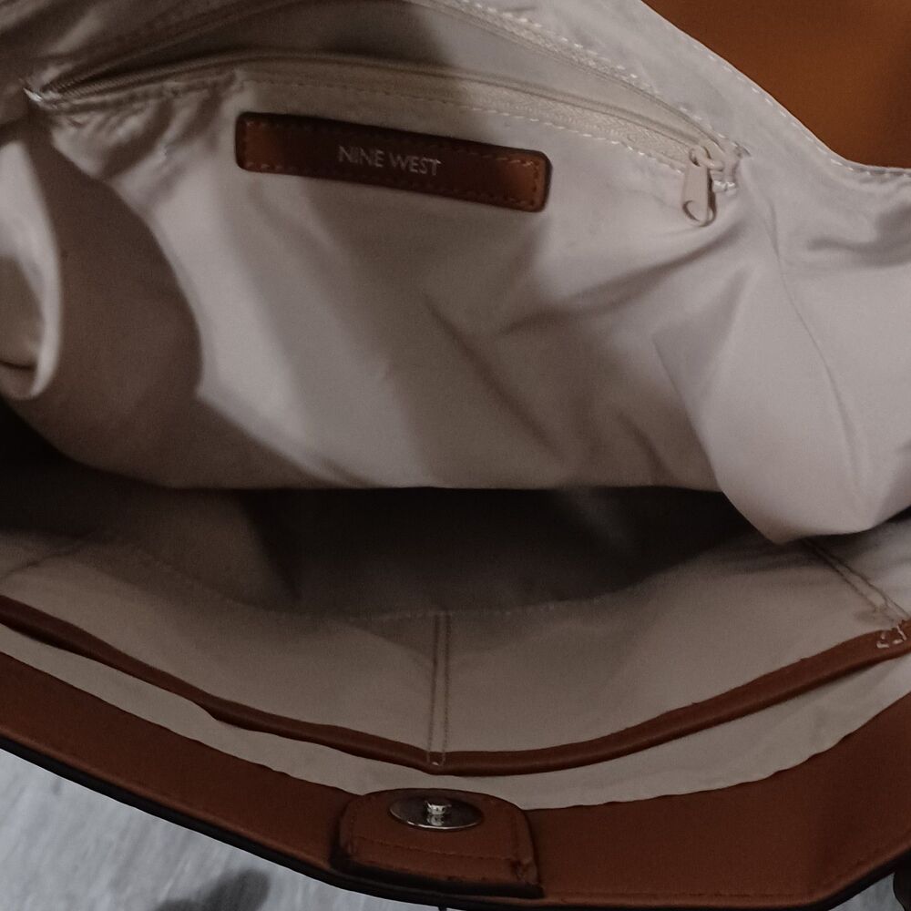 NINE WEST Two-Toned Brown Tote Bag & Crossbody Set - Picture 4 of 7